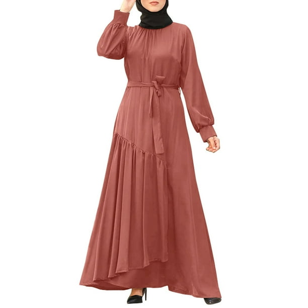 ZANZEA Women Muslim Abaya Jilbab Kaftan Vintage Patchwork Long Maxi Shirt Dress